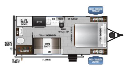 2024 EAST TO WEST RV DELLA TERRA 160RBSLE, , floor-plans-day image number 0